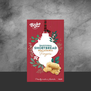 Bisko Christmas Butter Shortbread Macadamia Fingers 150g - Tastebuds