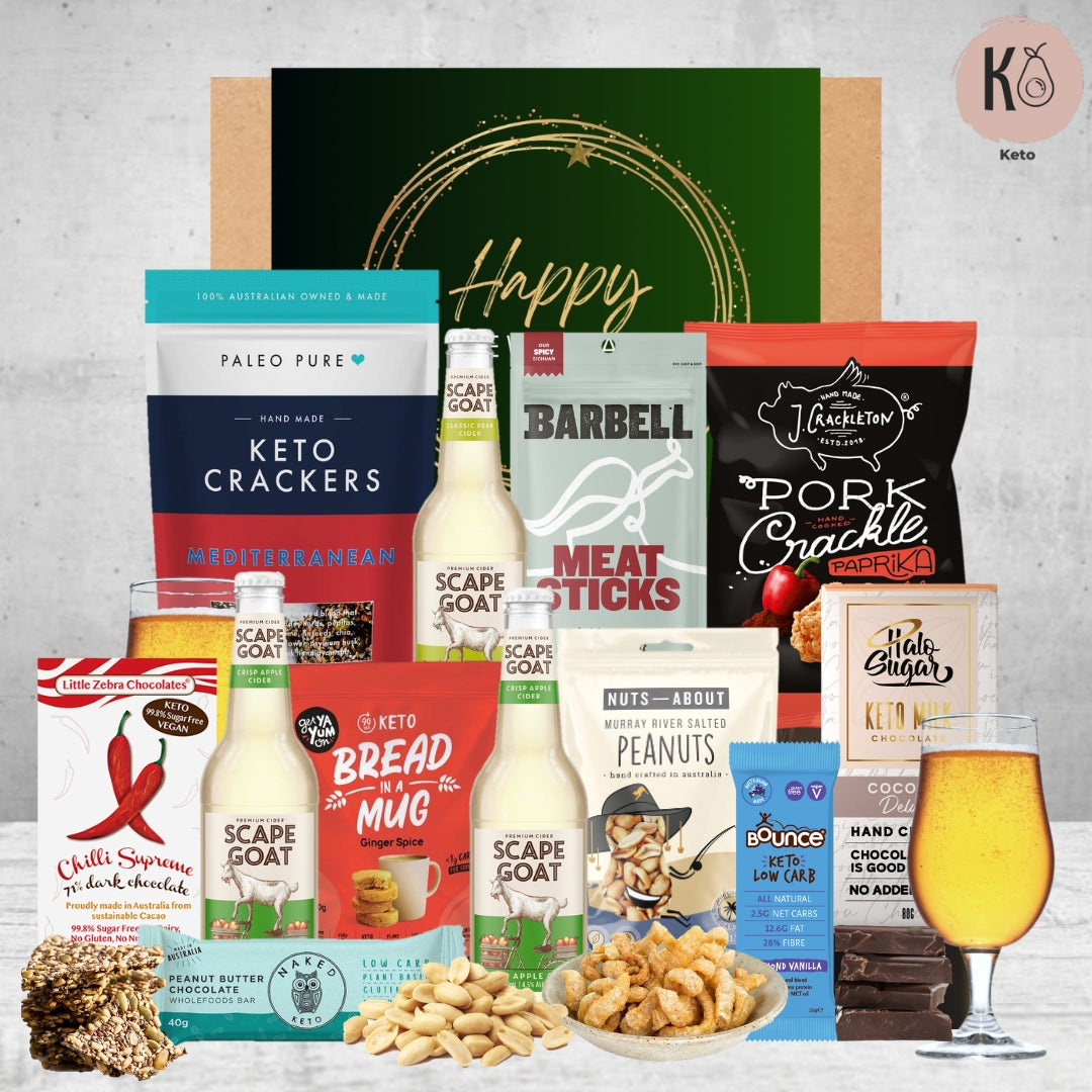 Keto Beer & Cider New Year Hamper with 3 Scape Goats Gluten Free Ciders 330ml