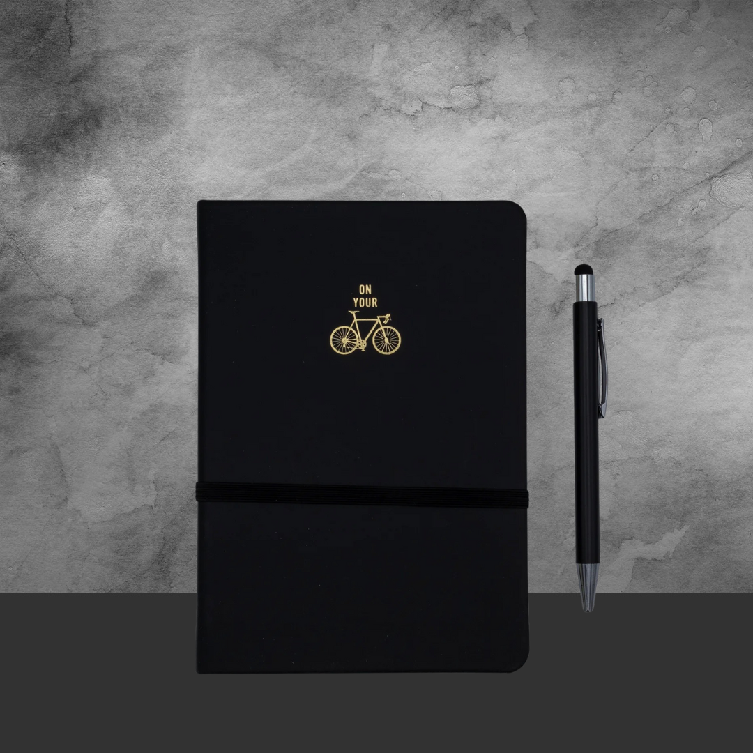 The Gentleman’s Emporium Notebook & Pen Set- “On Your Bike” Cover Design