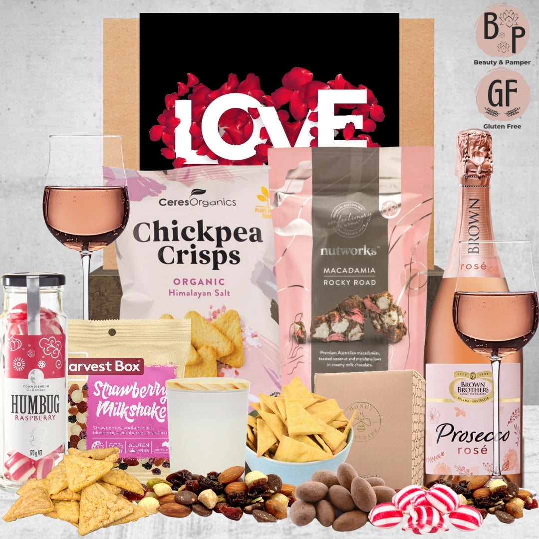 Rose Wine Valentines Pamper Hamper