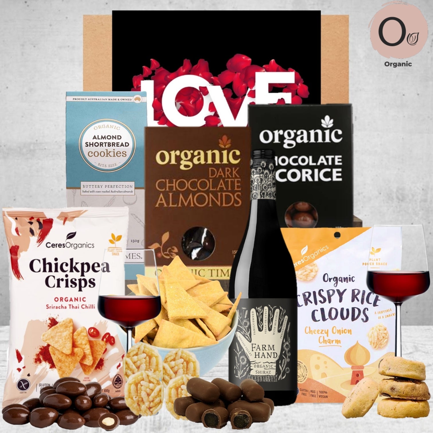 Organic Red Wine Valentines Hamper