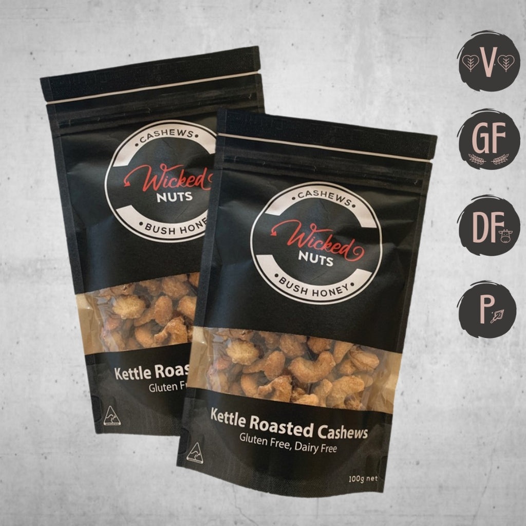 Wicked Nuts Craft Nuts Bush Honey Cashews (V | GF | DF | P)