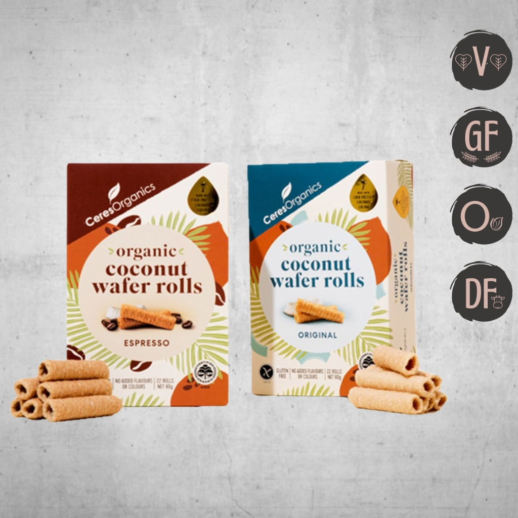 Ceres Organics Coconut Wafer Rolls 80g (V | O | GF | DF)