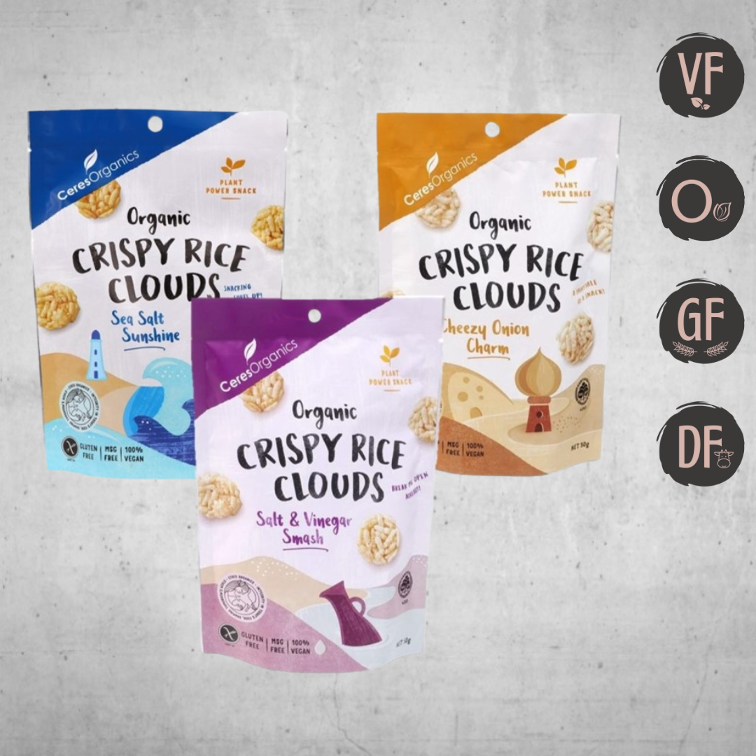 Ceres Organics Crispy Rice Cloud Varieties 100g (VF | O | GF | DF)
