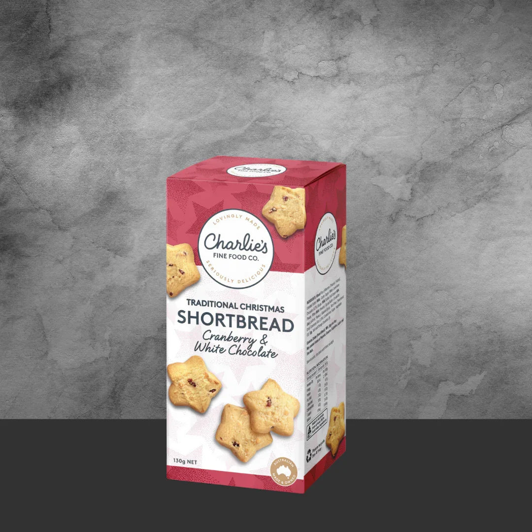 Charlie’s Fine Foods Cranberry Short Bread Christmas 130g - Tastebuds