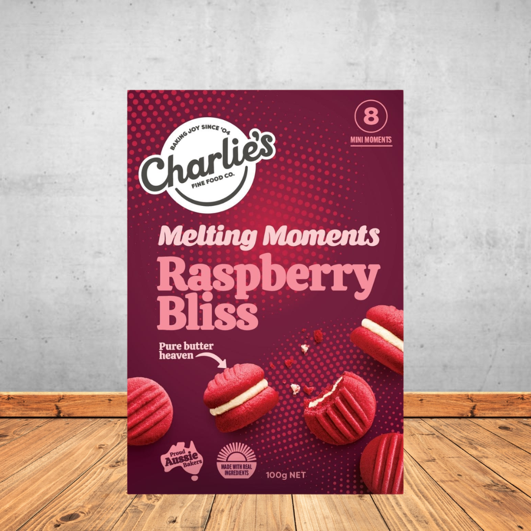 Charlie's Fine Foods Raspberry Bliss Mini Melting Moments 100g
