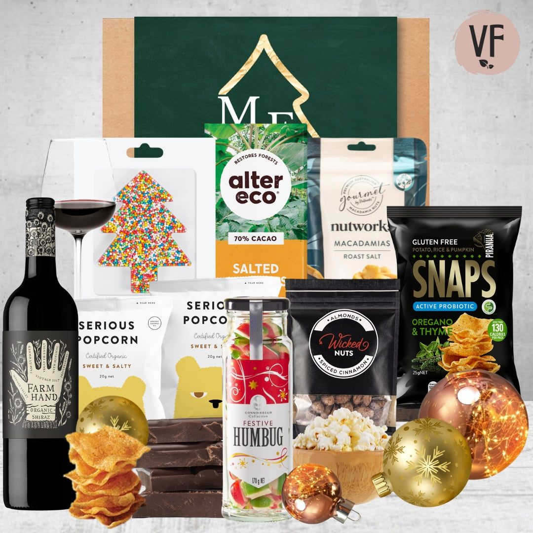 Christmas Vegan Wine Choice Hamper with  Farm Hand Organic Shiraz 750ml