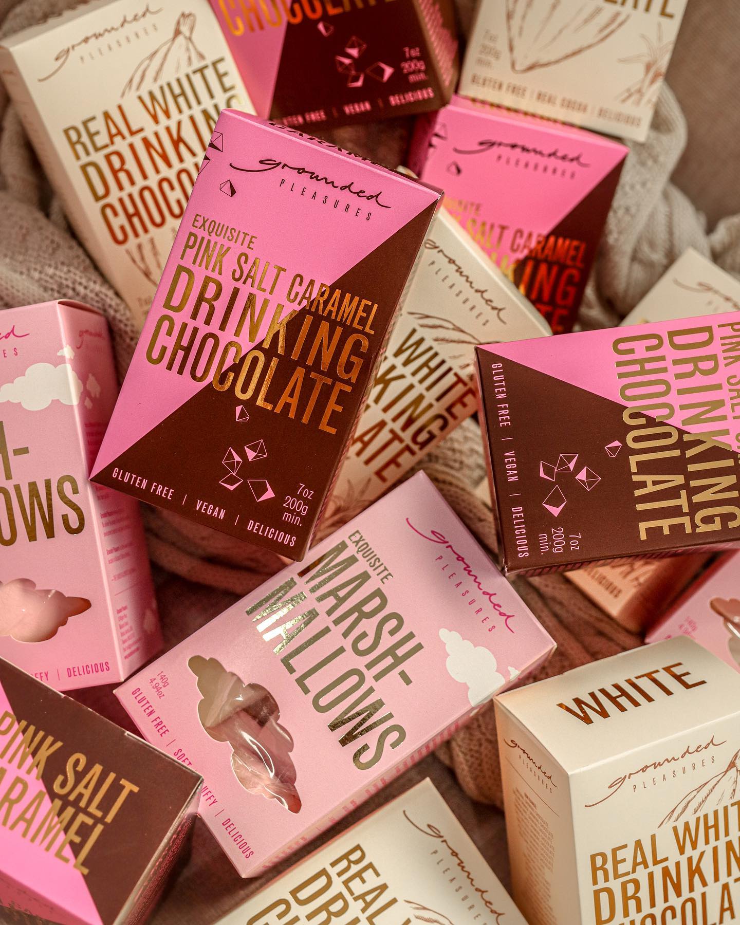 Grounded Pleasures Pink Salt caramel Drinking Chocolate 50g