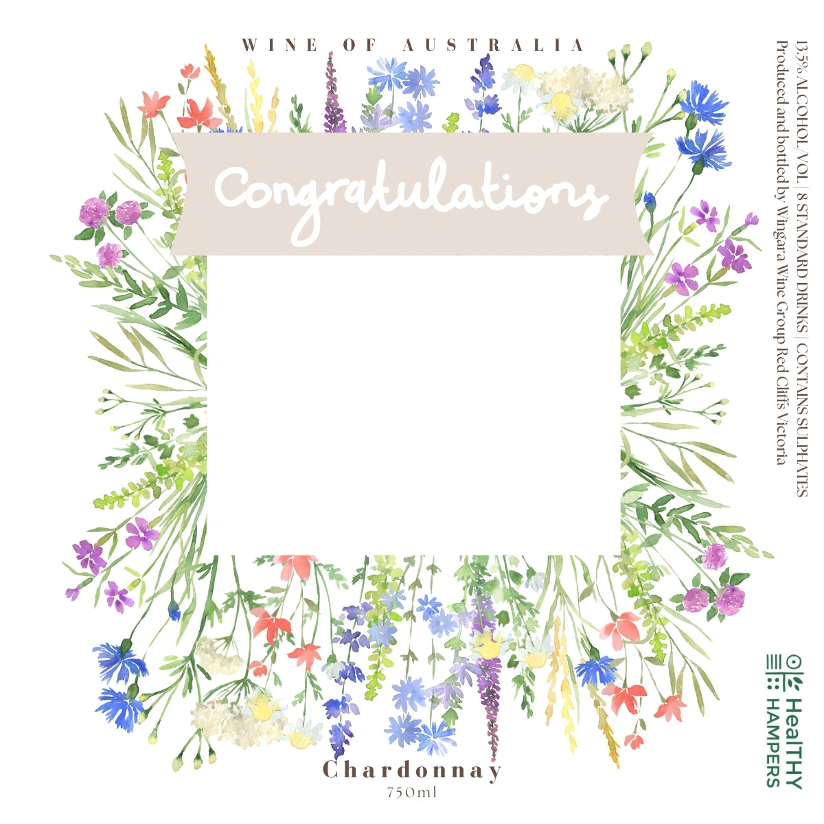 Congratulations Chardonnay Wine Label
