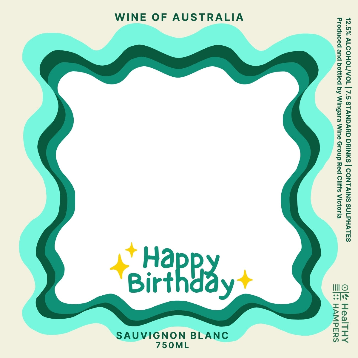 Happy Birthday Sauvignon Blanc Wine Label