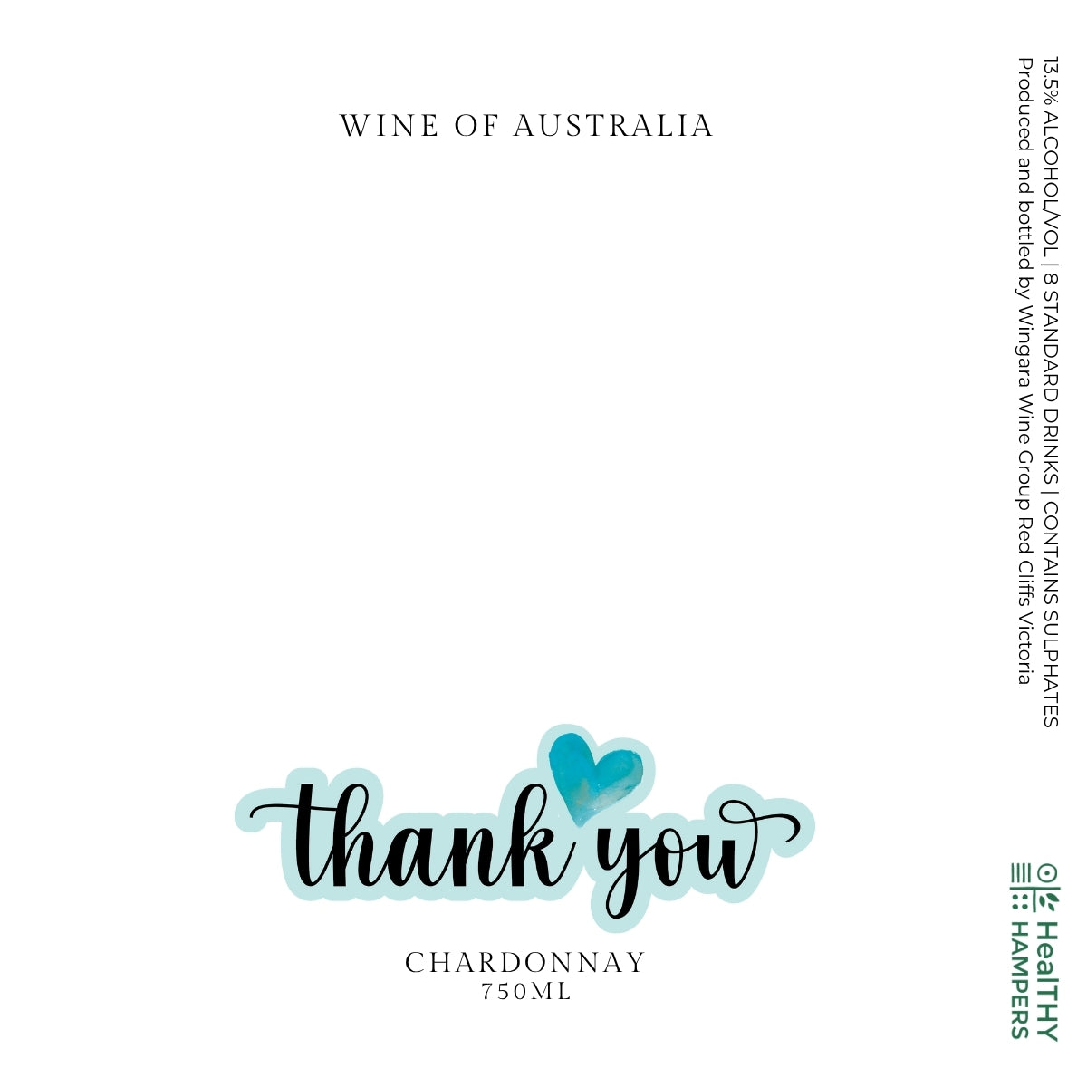 Thank You Chardonnay Wine Label