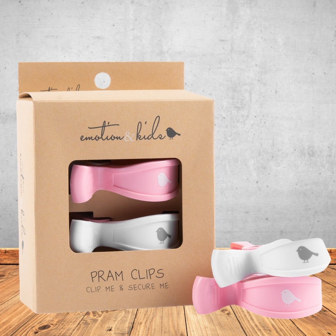 Emotion & Kids Pink/White Pram Clips