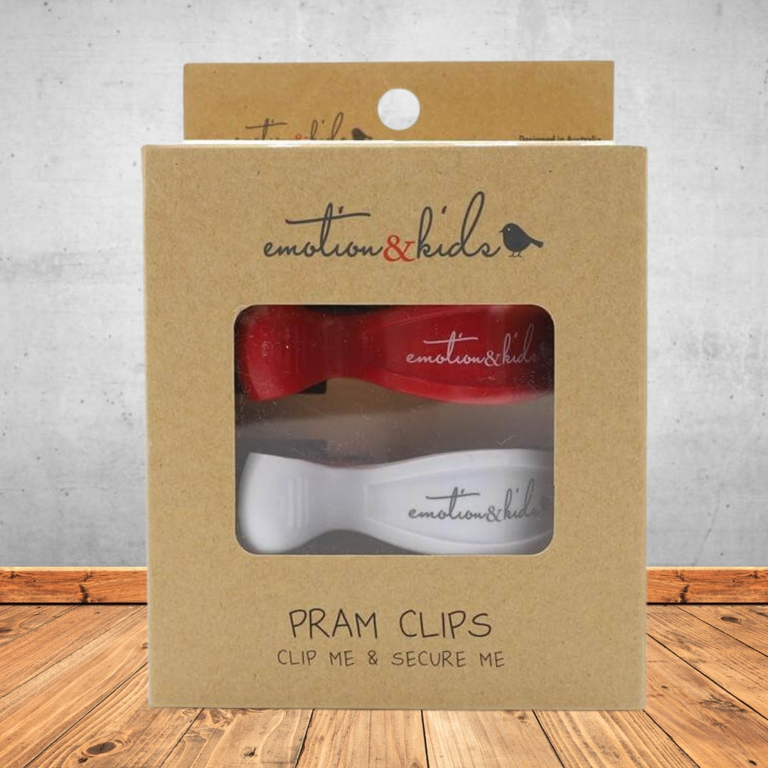 Emotion & Kids Red/White Pram Clips