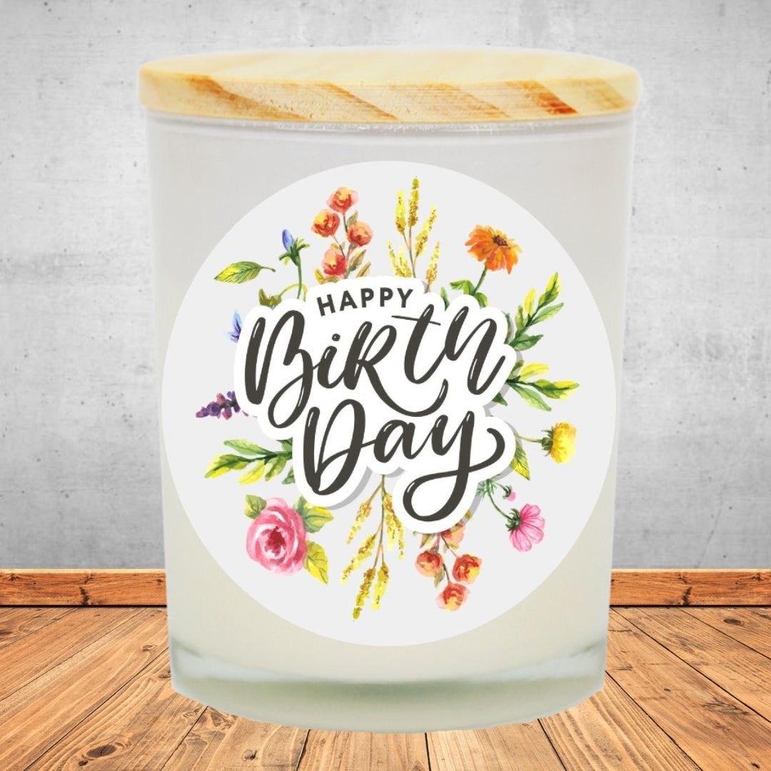 Happy Birthday Flowers Soy Candle