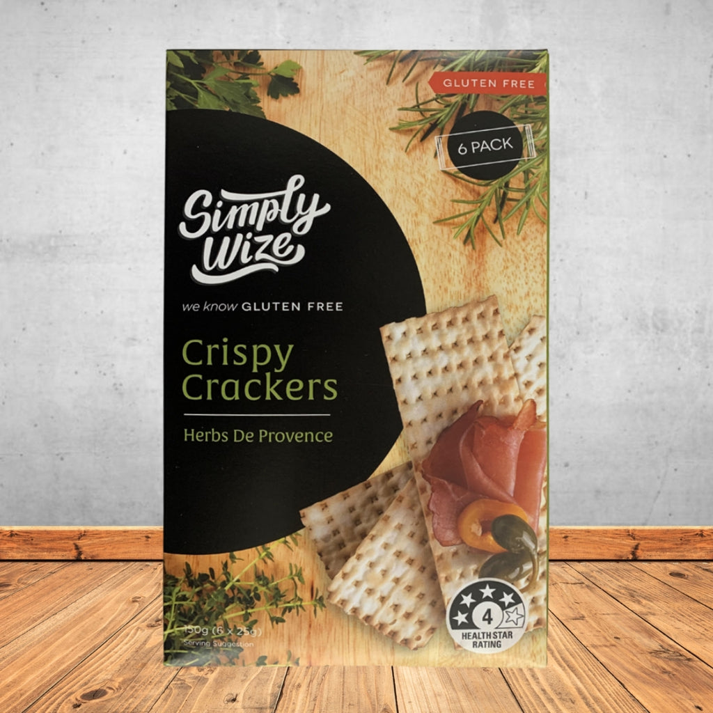 SIMPLY WIZE CRISPY CRACKERS HERBS DE PROVENCE  150G