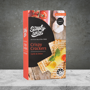 Simply Wize Gf Crispy Crackers Onion And Garlic 25g