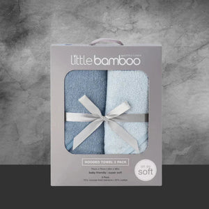 TLLC Little Bamboo Hooded Towel 2Pk - Retro Blue - Tastebuds