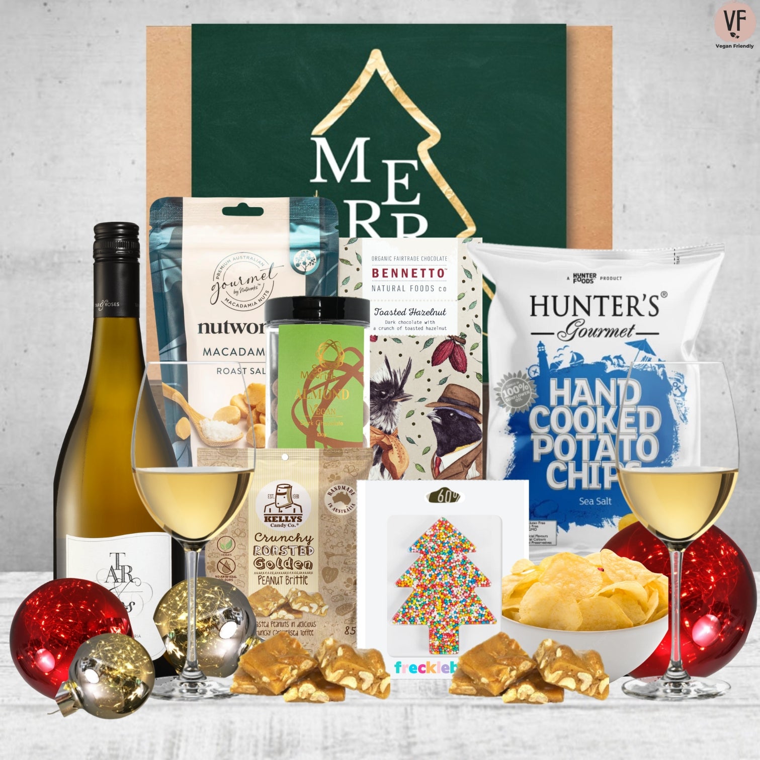 Vegan Snacks & Wine Christmas Hamper