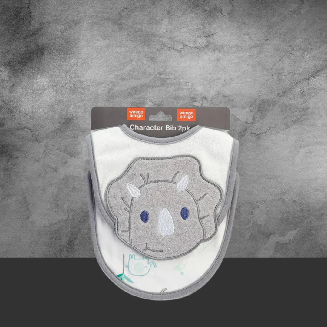Weegoamigo Character Bib 2pk - Daryl Dino - Tastebuds