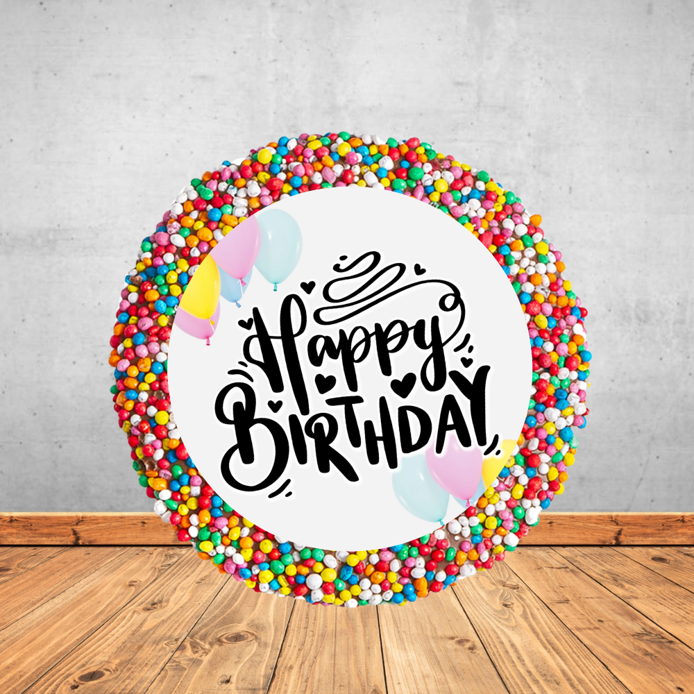 Happy Birthday Balloons Dark Chocolate Freckle