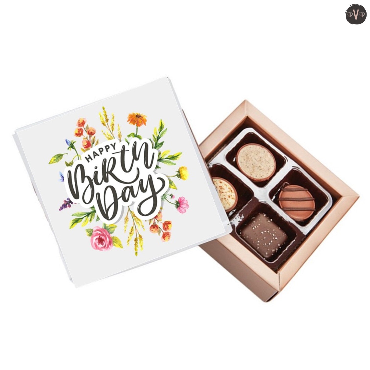 Happy Birthday Flowers Pure Indulgence Choc Box 40g